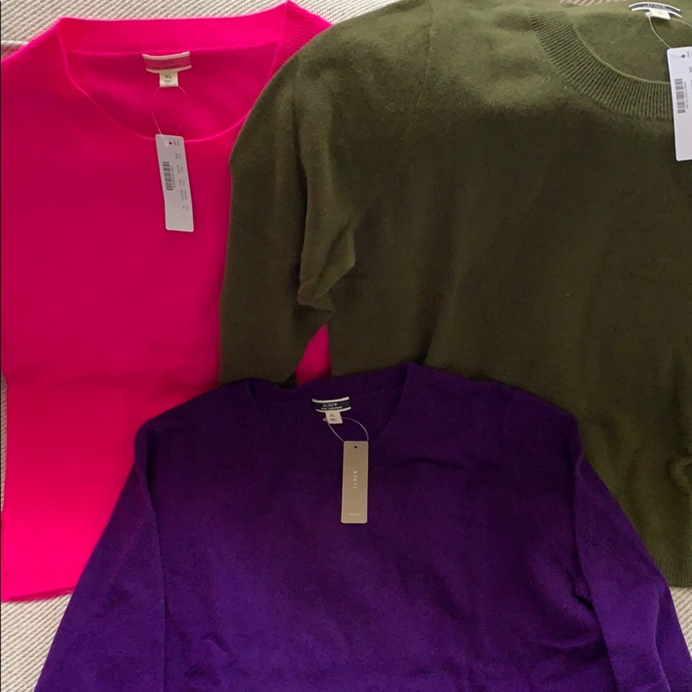 J crew cashmere sweaters set of 3 XL